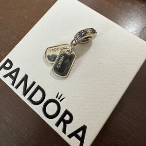 Authentic Retired Pandora Hero Dog Tag dangle charm